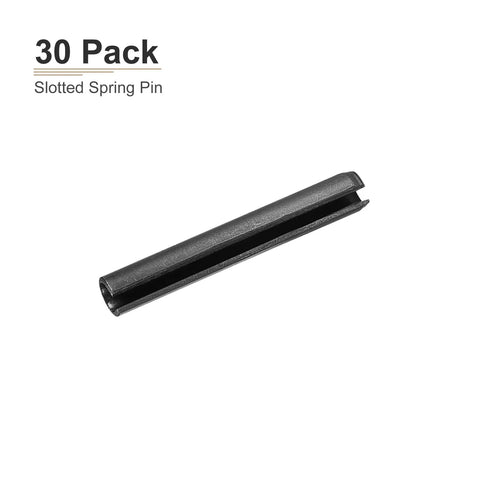 Slotted Spring Pins 6mm By 40mm Black Pack Of 30 For Home Tools And Machinery Fastening 65Mn Heavy Duty Roll Dowel Pins