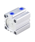 Workhorse Double Acting Compact Pneumatic Cylinder 40mm Bore X 80mm Stroke Thin Block Air Actuator showing aluminum body and ports.