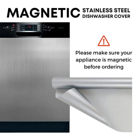 Stainless Steel Magnetic Dishwasher Cover For Front Panel 23 By 28 Inches Large Easy Trim No Fuss Magnetic Decal