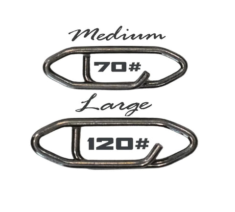 Top Water Co. offshore fishing speed clips, stainless steel, medium & large (70 lb & 120 lb), bundle of 2