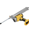 Battery Powered Automatic Lubrication Tool Electric Grease Gun 8500 PSI in yellow and silver for high pressure use