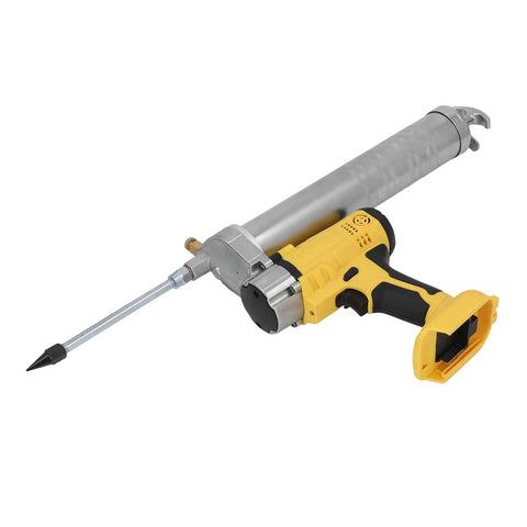 Battery Powered Automatic Lubrication Tool Electric Grease Gun 8500 PSI in yellow and silver for high pressure use