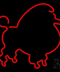 LED Neon Sign Red Poodle Dog With Black Square Cut Acrylic Backing And Dimmer 24 Inch Tall By 24 Inch Wide Premium Indoor Display