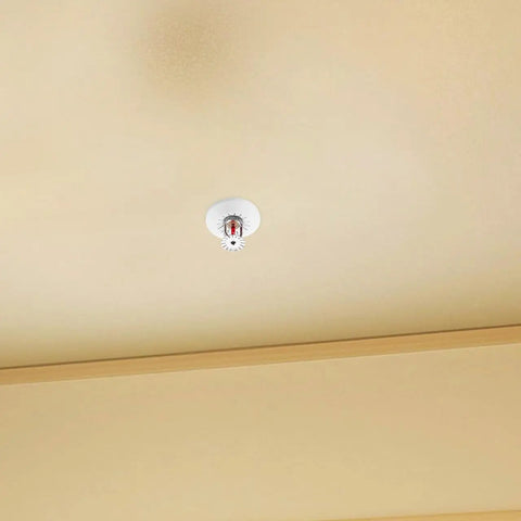 10 Pack Heavy Duty Plastic Fire Sprinkler Cover Plates Waterproof Escutcheon Ring Wall Mount Flange For Disc Heads Removable Or Nonremovable 2 48 In mounted on ceiling