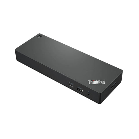 ThinkPad docking station in black with multiple ports for easy connectivity and expanded functionality.