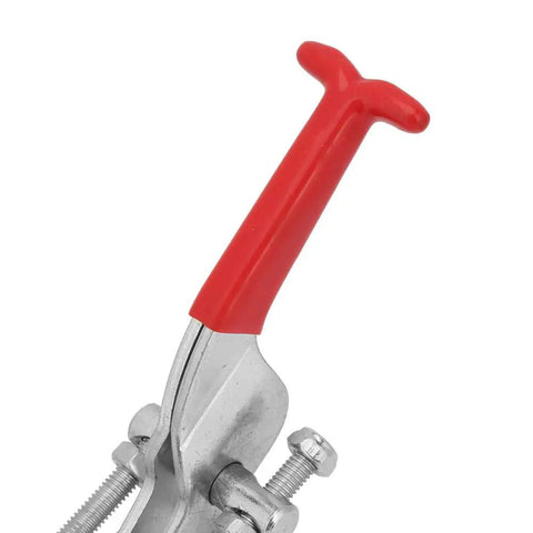 Built Like A Tank Carbon Steel Toggle Clamp With Quick Release Latch Action For Welding Woodworking Jig Assembly Featuring Triangular Gripping Lever Handle 120 Millimeter
