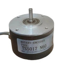 Incremental Photoelectric Rotary Encoder TS5017N60 with lag free signals and compact design, shown from front view.