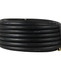 50 Foot 3/8 Inch Rubber Air Hose With 1/4 Inch Male NPT Solid Brass Ends Air Compressor Line 250 Psi coiled for easy storage.