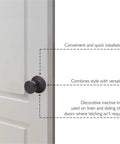 Tulip Brass Dummy Door Knob In Matte Black Finish For Linen Closet And French Doors with installation notes