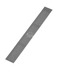 HeavyDuty 304 Stainless Steel Bathroom Floor Drain With Bamboo Style Grate And Gun Grey Finish NoDrama Setup SwiftWater Flow For Wet Room Bathtub 80Cm Installation, long rectangular grate.