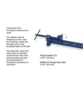 No Nonsense Heavy Duty T Bar Clamp With 48 Inch Frame And 42 Inch Jaw Width, Cold Drawn Steel Bar, Malleable Iron Head And Pin Locking Slide, Pro Shop Favorite Built Tough For Serious Woodworking And Assembly Projects, dimensions and features.