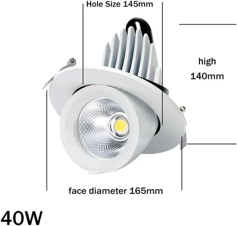 Top Notch 7W LED Recessed Ceiling Lights With Slick 360 Degree Swivel Chrome Mirror Trim And Heavy Duty Airtight Build, 145mm hole size.