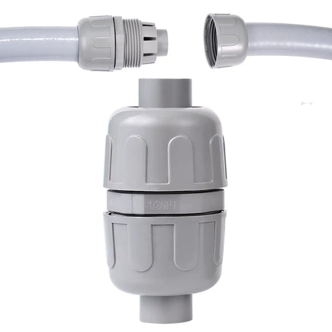 One Half Inch Npt Liquid Tight Conduit Connector Two Way Double Ended Straight 180 Degree PVC Flexible Conduit Fitting