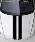 Dope Car Hood Stripe Decal For Tesla Cybertruck featuring Premium High Tack Vinyl Pinstripes on white hood.