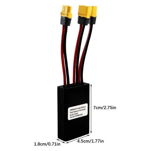 Hella Reliable Dual Battery Connector 20V To 72V 40A Parallel Adapter for Electric Scooters with XT60 plugs and heat-resistant shell.