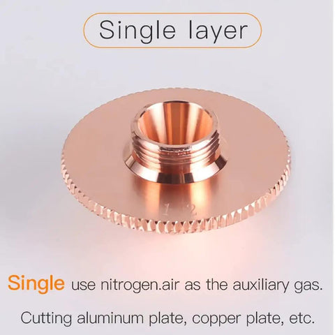Single layer CO2 Fiber Laser Nozzle for Raytools Head 32mm Diameter 15mm Height Copper Caliber 1.0 1.5 2.0mm M14 Thread