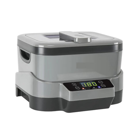 Top Shelf 1.2 Liter Ultrasonic Cleaner Featuring Slick Stainless Steel Tank And Easy Touch Controls for jewelry, watches, and cosmetics.