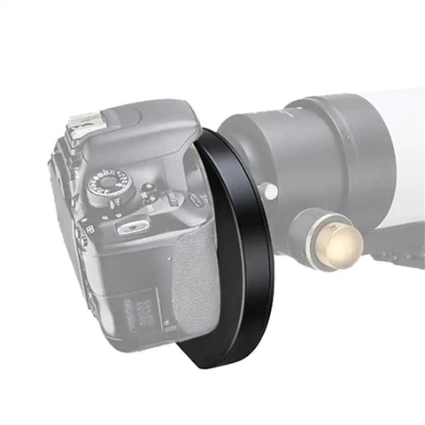 Telescope Wheel Filter With Five Position Quick Swap For Astronomical Telescopes attached to a camera and eyepiece adapter.