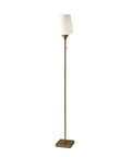 Roxy Tall Floor Lamp in Brushed Steel With White Opal Glass, 71 Inch Height, modern design, on white background