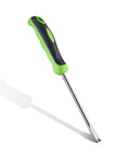 Stand Up Weed Puller Tool With Long Handle For Lawn And Garden, Heavy Duty Stainless Steel Manual Weeder Grabs Deep Roots Of Dandelions And Weeds, Easy Root Removal, No Bending Required with green ergonomic handle