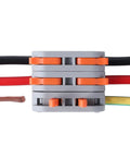 60 Pcs Colorful Lever Nut Wire Connectors Set For 28-12 AWG Compact Inline Splices Two Way Multi Wire Terminals in use