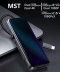 Boss Level Usb C Laptop Docking Station Featuring Dual Hdmis shown with USB connection on a sleek surface.