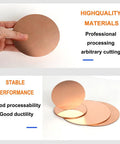 Heavy Duty Solid Copper Round Disc With 110mm Diameter And 1mm Thickness For Cnc Machining And Electrical Wiring held in hand.