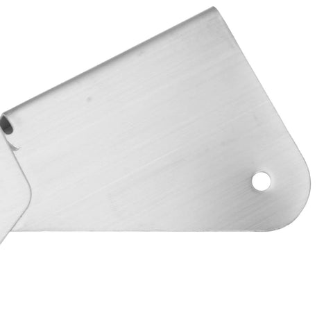 Close-up of stainless steel hinge from 4 Pack Gutter Downspout Extension Hinge Flip Up Stainless Steel For Rectangle And Square Downspouts Heavy Duty
