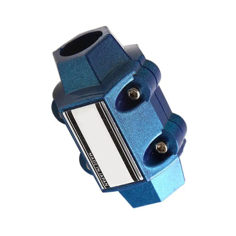 Metal Car Gasoline Saver Device For Better Fuel Economy Save Gas Without Sacrificing Power Reduces Engine Dirt And Corrosion High Temp Resistant Magnet Tool Blue showing side view, blue metal with screw details