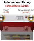 Heavy Duty Commercial Food Dehydrator With A Sweet Large Capacity And Kickin Performance For Preserving Fresh Fruits Veggies Meats And Herbs Stainless Steel Appliance temperature and timer controls.