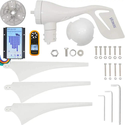 Wind Turbine Generator 12V 400W With 30A Hybrid Charge Controller For Solar And Wind Power, assembly parts view