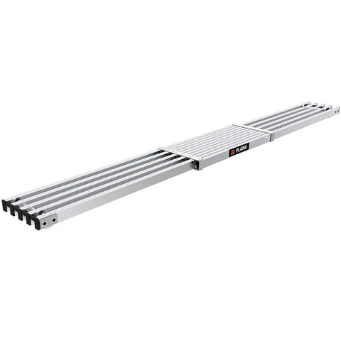 Rock Solid Telescoping Scaffold Plank Transforms Ladder Into Secure Work Platform Slick Six To Nine Foot Telescopic Reach Hella Lightweight Aircraft Aluminum Decking For Easy Storage