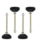 4 Leveling Feet for Furniture Heavy Duty Rotating Feet Adjustable Threaded Design Fits D80 M8 M10 M12 Sockets, four-pack