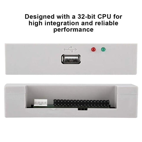 1.44MB USB Floppy Drive Emulator With 32-Bit CPU For Industrial Controls, front and rear view of 34-pin USB drive module