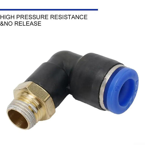 1/8 Inch L Fitting Connector Tube For 8mm OD Tire Changer Machines Pro Grade High Pressure Quick Connect Heavy Duty Steel