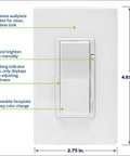 Decora Smart Dimmer Switch 2nd Gen With Wi Fi And Neutral Wire Required Works With Matter Alexa Google Assistant Apple Home Siri And Wired Or Wire Free 3 Way D26HD2RW White with screwless wallplate