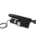 12V Electric Hydraulic Linear Actuator With 10 Inch Stroke And 2300 Lb Capacity shown from side angle, black finish, compact design for heavy lifting.