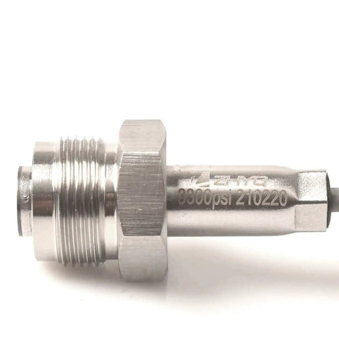 Side view of Airless Sprayer Pressure Transducer Sensor 243-222 Aftermarket Replacement For Graco Sprayers, metal exterior