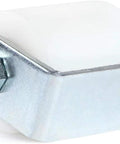 Front view of Gate Guide Roller 2.5 Inch UHMW Nylon Sliding Gate Guider with welded post bracket