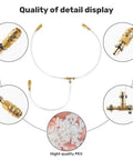 Close-up of brass fittings and clear tubing in the 30 Inch Hydraulic Bleed Kit for smooth boat steering. Get Your Boat Steering Smooth With This 30 Inch Hydraulic Bleed Kit.