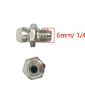 20 Pcs M6 Straight Zerk Grease Nipples Kit For Auto And Machinery, Steel Male Thread 1/4 Inch, top and bottom view