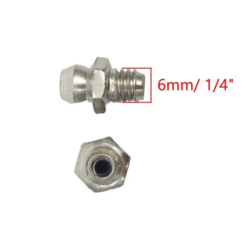 20 Pcs M6 Straight Zerk Grease Nipples Kit For Auto And Machinery, Steel Male Thread 1/4 Inch, top and bottom view