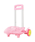 Foldable Aluminum Trolley Cart Hand Truck With Ergonomic Handle, Removable Frame, Easy Fold Design, Lightweight Backpack Carrier For Books And Gear, Pink, 330x900 mm