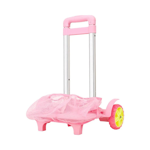 Foldable Aluminum Trolley Cart Hand Truck With Ergonomic Handle, Removable Frame, Easy Fold Design, Lightweight Backpack Carrier For Books And Gear, Pink, 330x900 mm