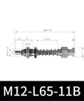 M12-11B Big Head Pneumatic Manipulator Rubber Sucker Silicone Industrial Vacuum Suction Cup Holder Model M12L-L82-11B displayed with dimensions.