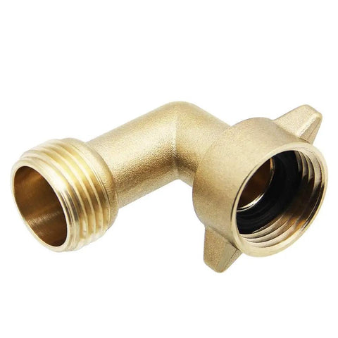 90 Degree Garden Hose Elbow Adapter 2 Pack Quick Connect Brass Fittings For Hose Male To Female Hassle Free Setup Works With Pressure Regulators Durable Solid Brass, 3/4 in brass elbow