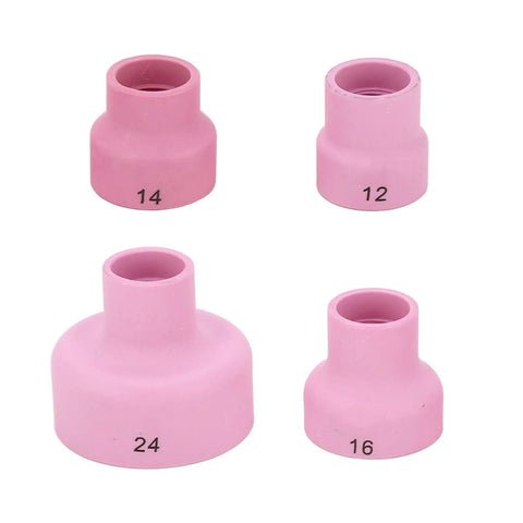 Pro Grade Ceramic Welding Cup Kit 12 14 16 24 Sizes With 2.4mm Center Hole Inner Dia For WP9 Welding Equipment Pink High Heat Resistant