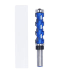 Heavy Duty Tungsten Steel Double Bearing Router Bit For Woodworking Trim Tool with blue coating and 1/2 inch shank.