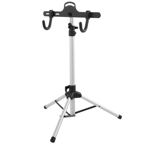 Heavy Duty Aluminum Bicycle Repair Stand With Adjustable Height And Non Slip Rubber Feet For Rock Solid Maintenance Stability and zero hassle display support in your garage.