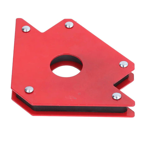 Heavy Duty Magnetic Welding Holder With 4 Inch Strong Magnetism And Durable Metal Construction For Rock Solid Metalworking Support and Easy Setup, red metal tool.